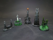 Load image into Gallery viewer, Deluxe War of the Ring Terrain Set – 39 Hand Painted Resin Miniatures | Strongholds, Settlements, Mountains, Argonath & Amon Sûl