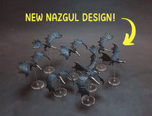 Load image into Gallery viewer, Nazgul Ringwraith Miniatures – Set of 8 Hand‑Painted Resin Models for War of the Ring