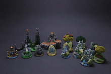 Load image into Gallery viewer, Deluxe War of the Ring Terrain Set – 39 Hand Painted Resin Miniatures | Strongholds, Settlements, Mountains, Argonath & Amon Sûl