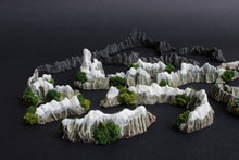 Load image into Gallery viewer, Argonath, Mount Doom and Mountains set for War of the Ring boardgame, resin, PAINTED and READY to PLAY!