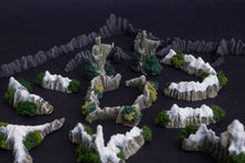 Load image into Gallery viewer, War of the Ring Strongholds & Terrain Set – 31 Resin Models with Argonath Kings and Mountains
