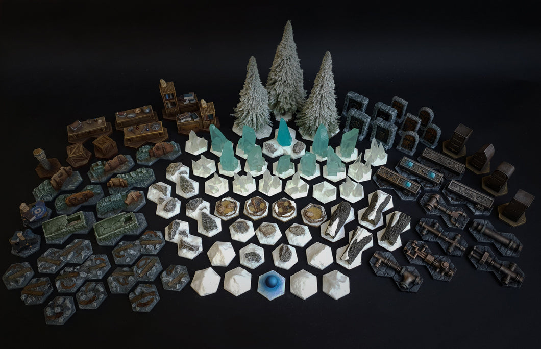 Frosthaven Compatible Terrain Set, Gloomhaven Upgrade Kit , 98 pieces, painted and ready to play