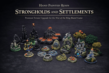 Load image into Gallery viewer, Deluxe War of the Ring Terrain Set – 39 Hand Painted Resin Miniatures | Strongholds, Settlements, Mountains, Argonath &amp; Amon Sûl
