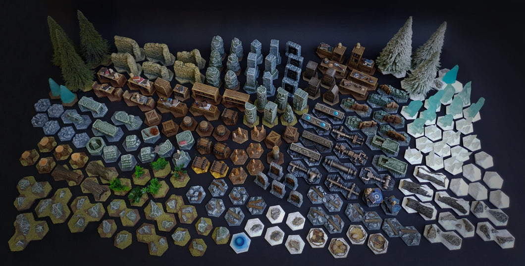 Frosthaven + Gloomhaven ULTIMATE terrain collection, 204 resin models, painted and ready to play