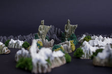 Load image into Gallery viewer, Argonath, Mount Doom and Mountains set for War of the Ring boardgame, resin, PAINTED and READY to PLAY!
